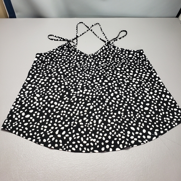 papermoon spaghetti strap black and white polka dot tank top women's XXL - Picture 1 of 11
